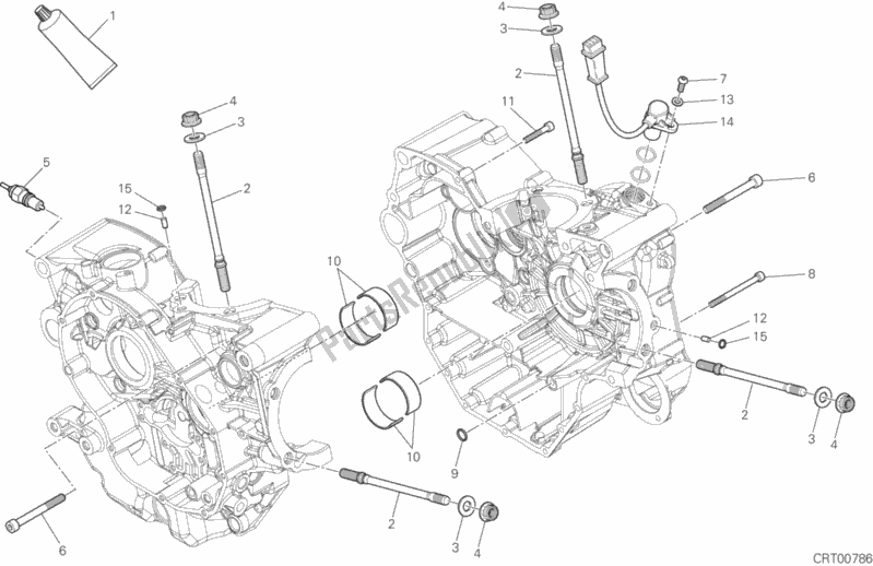 Todas as partes de 10a - Par De Meio Cárteres do Ducati Multistrada 950 SW USA 2018